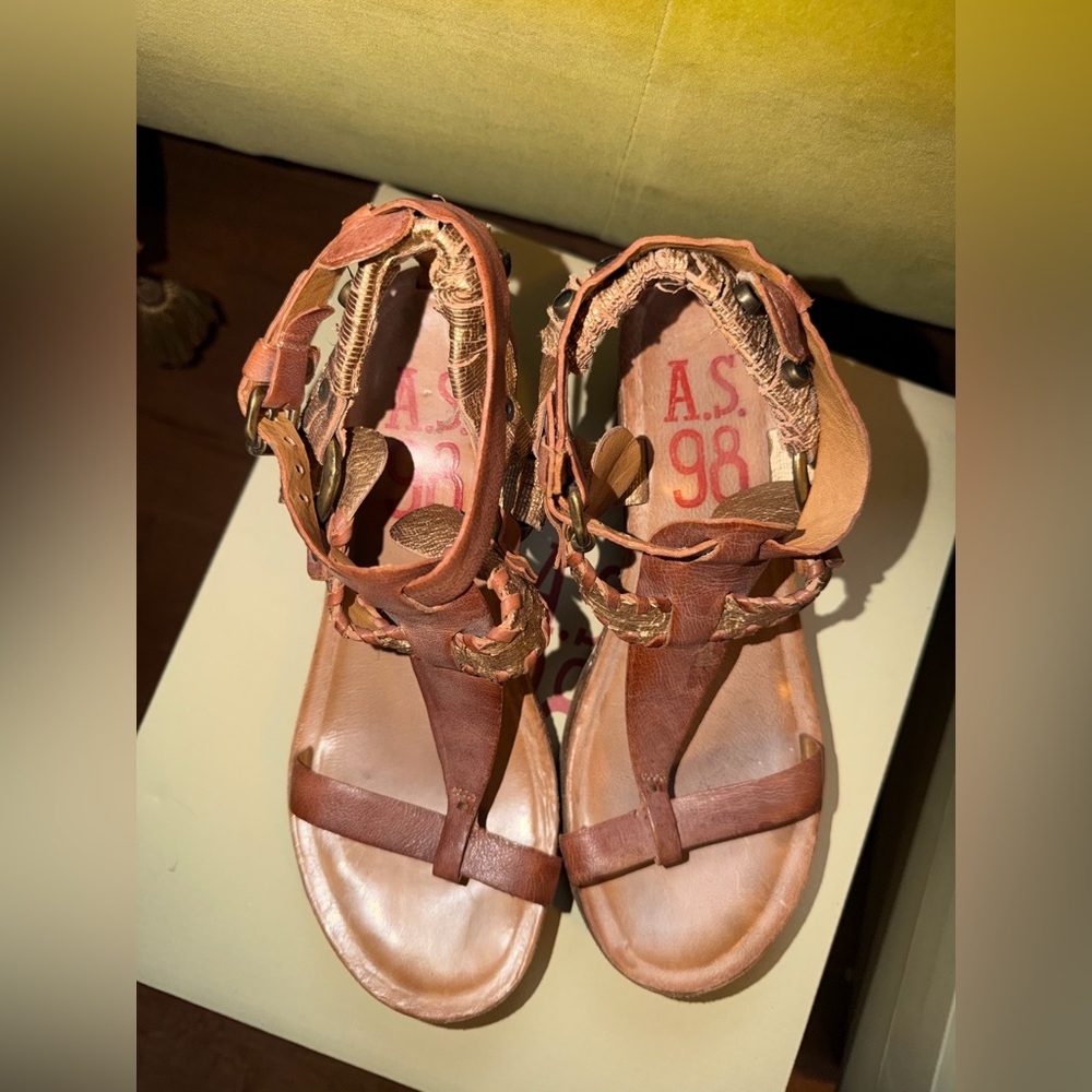 A.S. 98 Elegant Tan Leather Sandals